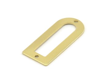 D Shape Charm - 12 Raw Brass D Shape Connectors With 2 Holes, Pendants (30x13x0.80mm) M071