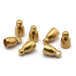 Brass Chain End, 50 Raw Brass End Caps, Cord Tip Cord End (5x9mm) Bs-1660