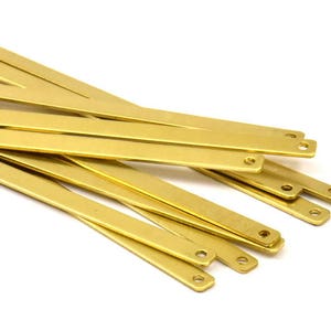 Brass Bracelet Blank, 10 Raw Brass Bracelet Stamping Blank Bangles with 2 holes ( 4x136x0.80mm) D0408