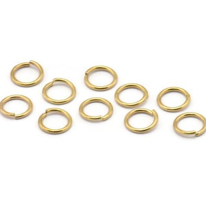 8mm Jump Ring - 100 Raw Brass Jump Rings (8x1mm) A0369