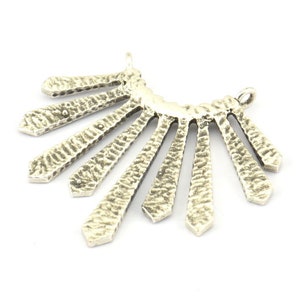 Silver Paddle Pendant, 2 Antique Silver Plated Brass Textured Paddle Pendants With 2 Loops, Earrings, Findings (23x37x1.5mm) BS 2430 H0605
