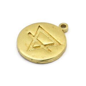 Messing Element Charme, Messing Element Symbol Messing Anhänger mit 1 Schlaufe (17x14x1.5 mm) N2025