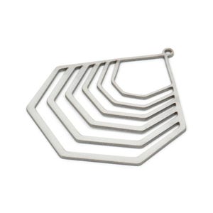 Steel Charm, Stainless Steel Geometric Charm With 1 Loop, Brass Pendants, Charm Pendants, Findings (45x38x0.80mm) SMP2097
