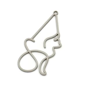Steel Triangle Charm, Stainless Steel Cat Charms With 1 Loop, Findings (42x18x0.80mm) SMP2198
