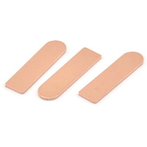 Copper Blank, 24 Raw Copper Geometric Stamping Blanks (23x6x0.80mm) M090