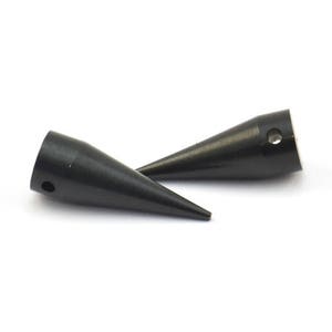 Black Spike Charm, 2 Oxidized Brass Black Long Spike Tribal Pendants (20x7mm) A0763 S632