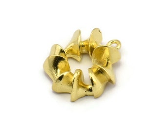 Brass Round Charm, Raw Brass Round Charms With 1 Loop, Pendants, Earring Findings (22x19mm) N2135