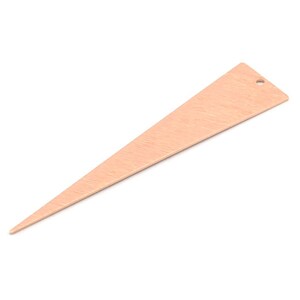 Rose Gold Triangle Charm, 2 Textured Rose Gold Plated Brass Triangle Charms With 1 Hole, Earrings, Findings (60x13x0.60mm) D1017 Q0910