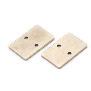 Silver Rectangle Charm, 8 Antique Silver Plated Brass Rectangle Shaped With 2 Hole Charms, Connectors (15x10x0.80mm) A3033