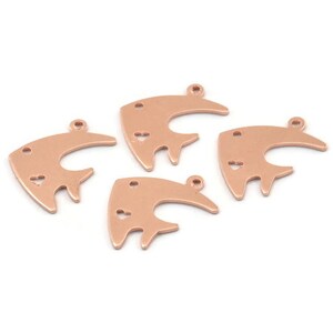 Copper Fish Charm, 24 Raw Copper Fish Charms With 1 Loop (19x14x0.80mm) M01335