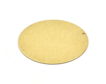 Dije redondo de latón, dije de latón crudo texturizado con 1 orificio, colgantes, accesorios (50 x 0,80 mm) M02643