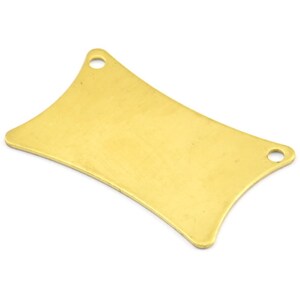 Brass Pillow Blank, 6 Raw Brass Flat Pillow Stamping Blank With 2 Holes (33x20x0.80mm) D0058--c079