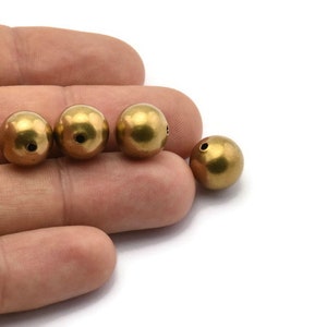 Brass Ball Bead, 24 Raw Brass Spacer Bead, Findings 12mm Brsm2 A0747 image 2