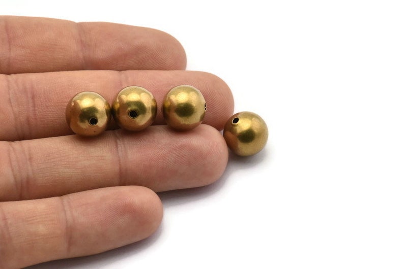 Brass Ball Bead, 24 Raw Brass Spacer Bead, Findings 12mm Brsm2 A0747 image 2