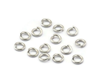 Anelli di salto da 5 mm, 250 anelli di salto in ottone argento, connettori (5x1 mm) (b0066)