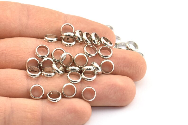 8mm Circle Connector 25 Silver Tone Circle Ring Connector Etsy