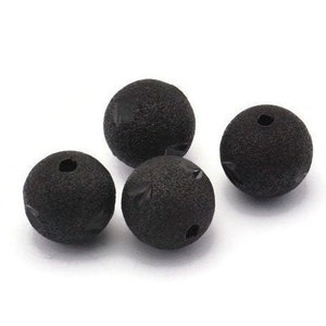 Black Ball Bead, 10 Oxidized Black Brass Spacer Beads, Findings (12mm) D1253 H1372