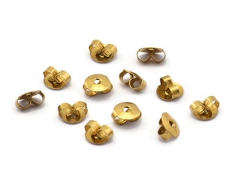 Brass Earring Studs, 250 Raw Brass Earring Studs Back Stoppers 6mm) Bs1258--a0894