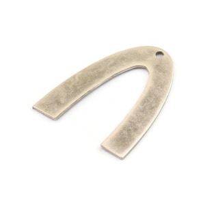 Silver Geometric Charm, 2 Antique Silver Plated Brass V Shaped Charms With 1 Hole, Pendants, Findings (28x24x0.70mm) B0239