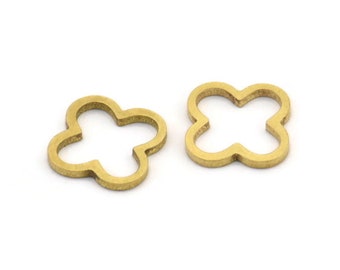 Brass Geometric Connectors, 24 Raw Brass Plus Shaped Connectors (12x1.2mm) BS 2021