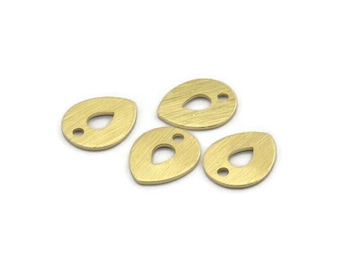 Brass Drop Charm, 12 Textured Raw Brass Drop Charms With 1 Hole, Stamping Blanks (12x0.70mm) M01595