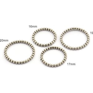 Brass Circle Connector, Antique Silver Plated Brass Circle Rings 16 - 17 - 18 - 19 - 20mm N0265 Q0169