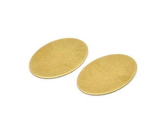 Brass Oval Blank, 12 Raw Brass, Brass Blanks, Brass Oval Blanks (21.5x16x0.60mm) A2210