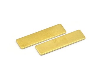 Brass Rectangle Bar, 24 Raw Brass Rectangle Stamping Blanks (30x8x0.80mm) A0947
