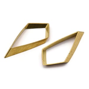 Cutout Diamond Charm, 12 Raw Brass Diamond Connectors (32x15mm) Bs 1655