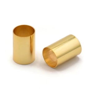 Gold Tube Beads, 5 Gold Plated Brass Tubes (12x18mm) Bs 1473 Q0048
