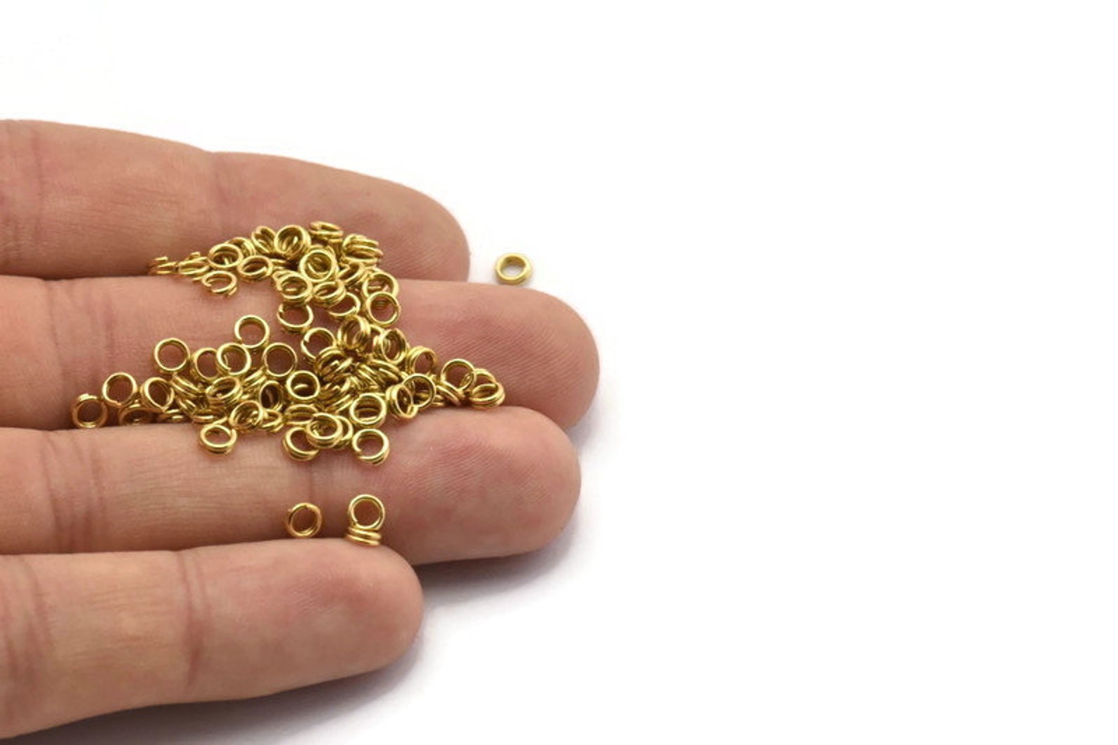 4mm Double Jump Ring 250 Raw Brass Double Jump Rings Split Etsy