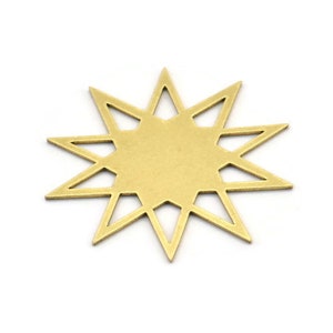 Brass Star Charm, 8 Raw Brass Star Shaped Charms, Charm Pendants, Connectors (30x28x0.60mm) A3655