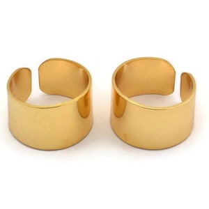 Ringinstellingen voor solderen - verguld messing verstelbare gladde ringinstelling voor solderen (19 mm) Mn53 H0264
