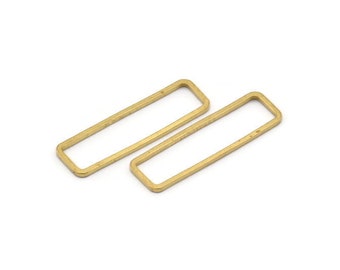 Brass Rectangle Connector, 50 Raw Brass Rectangle  Connectors (8x26x0.8mm) D0331