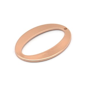 Rose Gold Oval Charm, 2 Rose Gold Plated Brass Oval Charms With 1 Hole, Pendants, Earrings, Findings (28x20x1mm) D983 Q0919