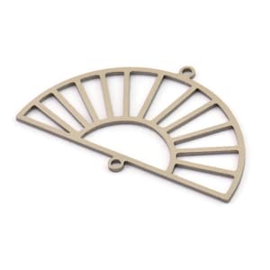 Semi Circle Charm, Stainless Steel Rising Sun Charms With 2 Loops, Pendant Charms (40x25x0.80mm) SMP1438