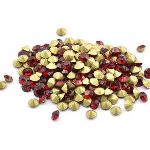 Diamante Swarovski Siam, 12 diamantes Swarovski Siam para almohadilla de 4,9 mm SS20