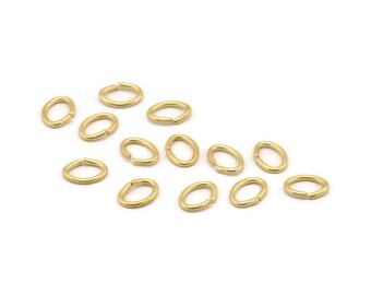 Anneau sautoir en laiton, 250 anneaux sautants ovales en laiton brut (6x5x0,8 mm) A1006