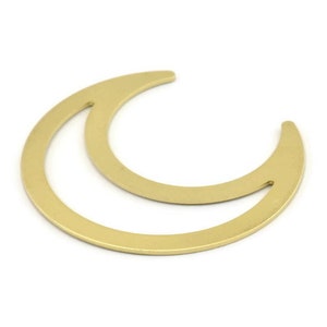 Brass Moon Blank, 8 Raw Brass Crescent Moon Blanks (42x16x0.80mm) M175