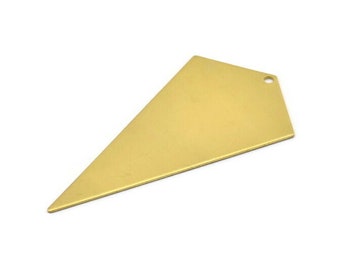 Necklace Triangle, 6 Raw Brass Triangle Charms with 1 holes (54x29x0.60mm) U013