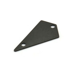 22mm Black Triangle, 5 Oxidized Brass Black Triangle Charms with 2 holes (22x12x0.60mm) U037 S226