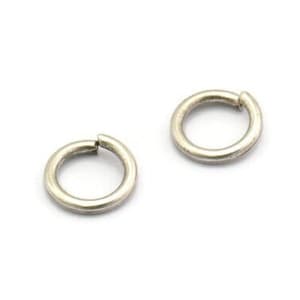 10mm Jump Rings, 25 Antique Silver Plated Brass Jump Rings (10x1.5mm) D0231 S789