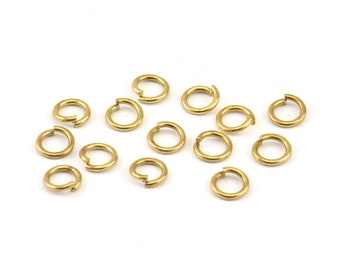 5mm Jump Ring - 500 Raw Brass Jump Rings (5x0.80mm) A0820