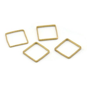 Fyrkantig mässingshalsbandsdetalj, 50 fyrkantiga mässingskopplingar (10x0,5 mm) Bs-1142