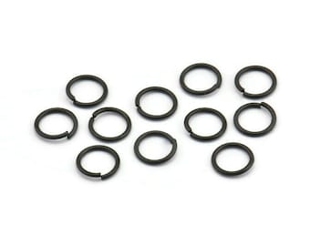 Anillo de salto negro de 7 mm, 500 anillos de salto negro de latón oxidado (7x0.80mm) A0325 S452