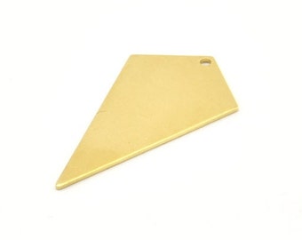 Brass Triangle, 12 Raw Brass Triangle Charms with 1 holes (38x20x0.80mm) N0570