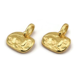 Gold Horse Charm, 2 Gold Plated Brass Horse Charms With 1 Loop, Pendants, Jewelry Findings (14x16mm) N2133