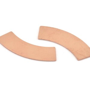 Copper Blank, 8 Raw Copper Rectangle Stamping Blanks (37x10x0.80mm) M285