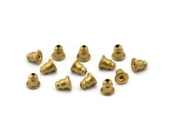 Boucle d’oreille Back Stopper, 50 Raw Brass Earring Back Stopper, Earnest (5x5mm) ( A0321 )