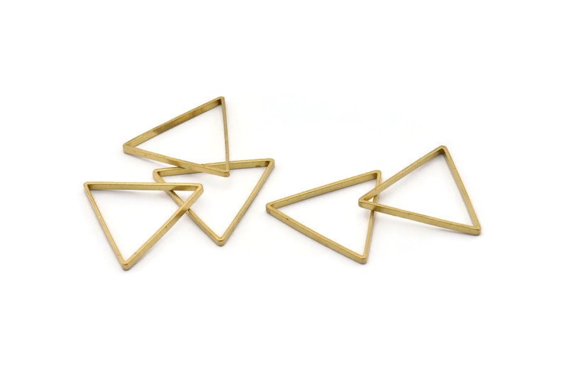 Bs 1195 Brass Triangle Charm 29x0.8x2mm 24 Raw Brass Open Triangle Ring Charms